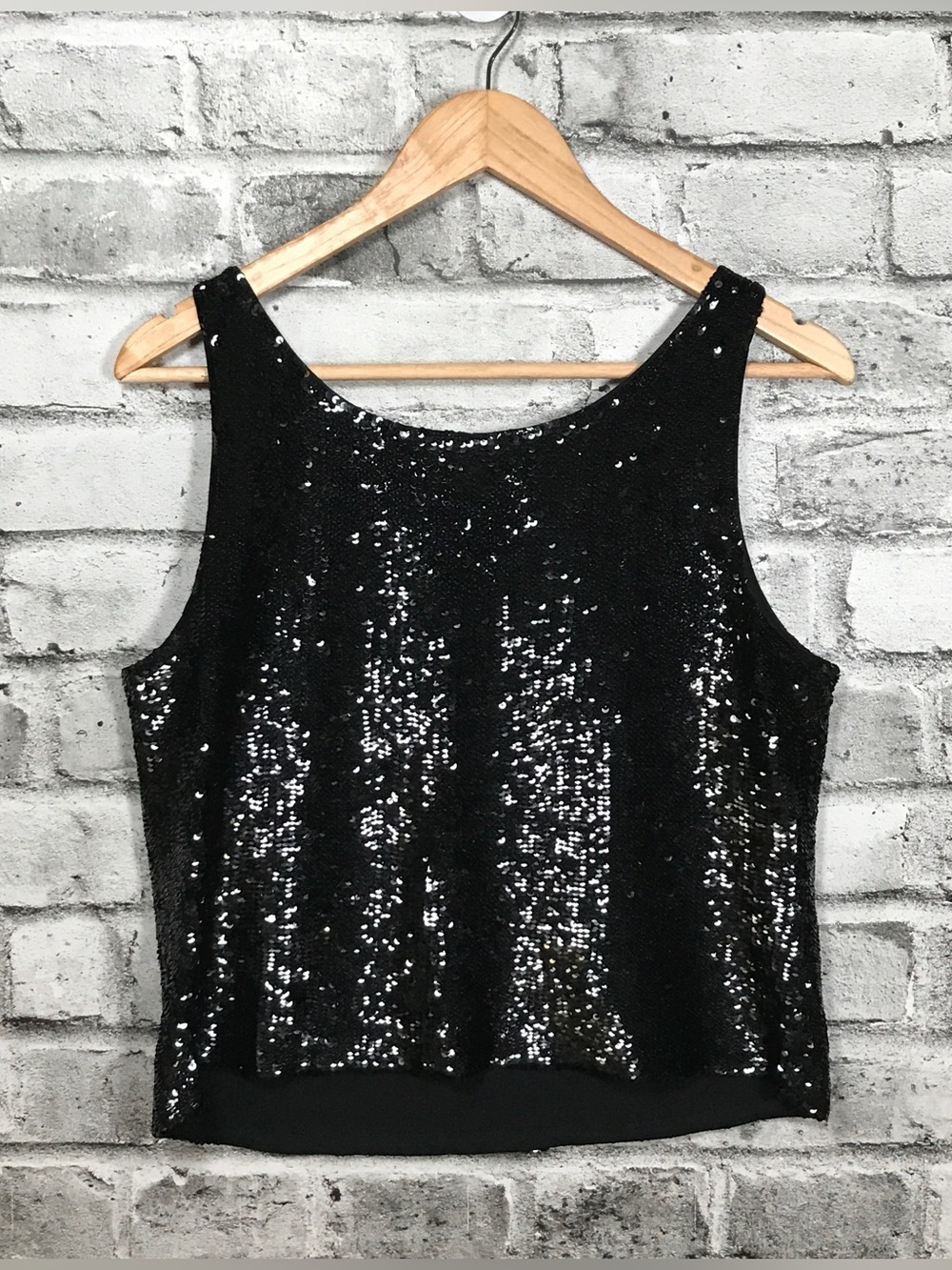 Lafayette 148 New York Sleeveless Jersey Knit Sequin Tank Top. Size 14